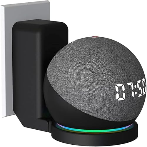 Wandhalterung Steckdosenhalterung für Echo Dot 3/Dot 4/Dot 5 Lautsprecher—Lautsprecherständer Zubehör für Echo Dot 5/Dot4/Dot3，Platzsparend-Ständer mit integriertem Kabelmanagement