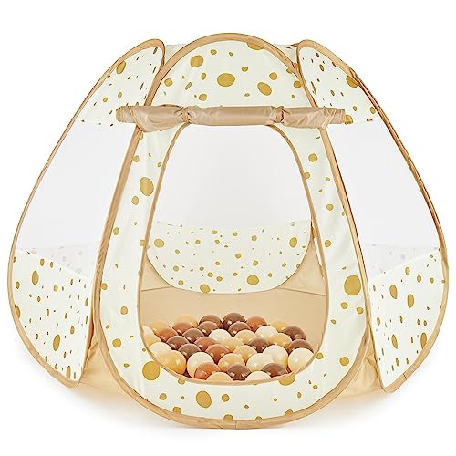 Bieco Kinderzelt für Drinnen Pop up Dots | inklusive 50 Bälle | Prinzessin | Zelt Kinder | Spielzelt Mädchen | Princess Tent | Bällebad | Kinderspielzelt Mädchen | Spielzelt Kinderzimmer