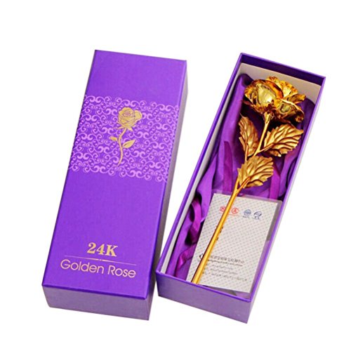 Jzhen 24K Goldene Rosen,Elegante Rose mit vergoldetem Metall Besonders geeignet für Valentinstag