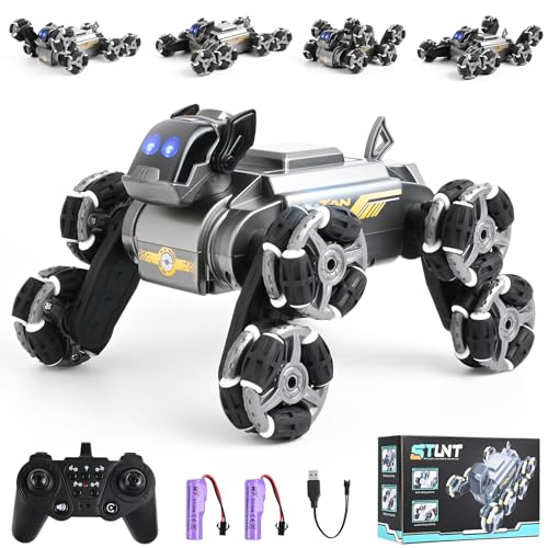 8WD Ferngesteuertes Auto 4 5 6 7 8 9 10+ Jahre, Ferngesteuertes Roboter Hund mit Musik und LED Leuchten, 360°Drehung Stunt, 2,4 GHz RC Auto Jungen Mädchen Weihnachten Geburtstags Geschenke Kinder