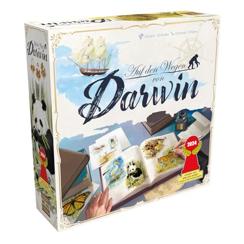 Sorry we are french, Auf den Wegen von Darwin, Familienspiel, nominiert zum Spiel des Jahres 2024, 2-5 Spieler, Ab 8+ Jahren, 30 Minuten, Deutsch