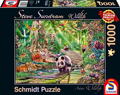 Schmidt Spiele 59962 Wildlife, Asiatische Tierwelt, 1000 Teile Puzzle