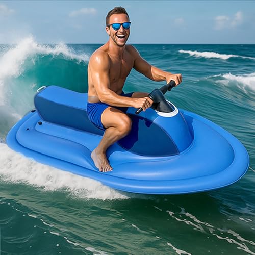 2-Personen Aufblasbares Motorboot - 220kg Kapazität | Doppelflossen-Sicherheitsdesign | 10-Stufige(Bis 7 km/h) | 130Min Laufzeit | Für Pool, See Und Meer, Kein Motor