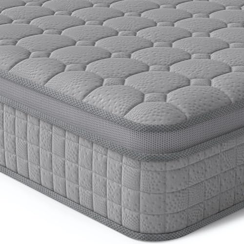 Vesgantti Matratze 100x200 7-Zonen Federkernmatratze 30cm Taschenfederkernmatratze Mittelfeste Orthopädischem Tonnentaschenfederkernmatratze (H3-grau, Tight-top 30cm)