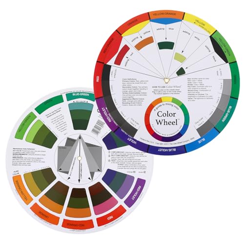 AOZUO Farbkreis,Dictionary Of Color Combinations,Color Wheel Farbrad Lernanleitung Zum Kreativen Farbmischen Palette Rotierendes Misch Farbdiagramm Kunstunterricht Lehrmittel Farbe Lernen Rotationsrad