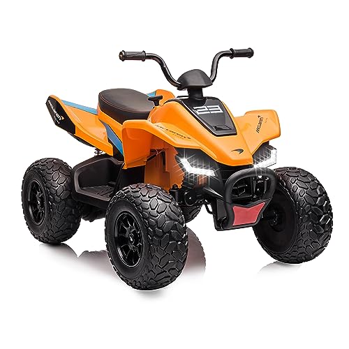 FEBER - Quad McLaren MCL 35 Liveries JL212 | Original Modell, 12V Batterie, LED Lichter, 3-6 km/h Geschwindigkeit - Kinder ab 3 Jahren - Stabil und Sicher, Kinderquad