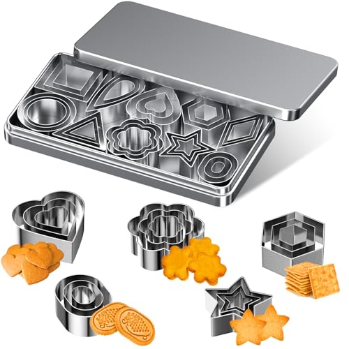 30 Stück Ausstechformen Weihnachten Set Plätzchenform Plätzchen Ausstecher Edelstahl Keksausstecher Cookie Cutter DIY Klein Keksausstecher für Tortendekorationen, Fondant, Zuckerkuchen, Kekse