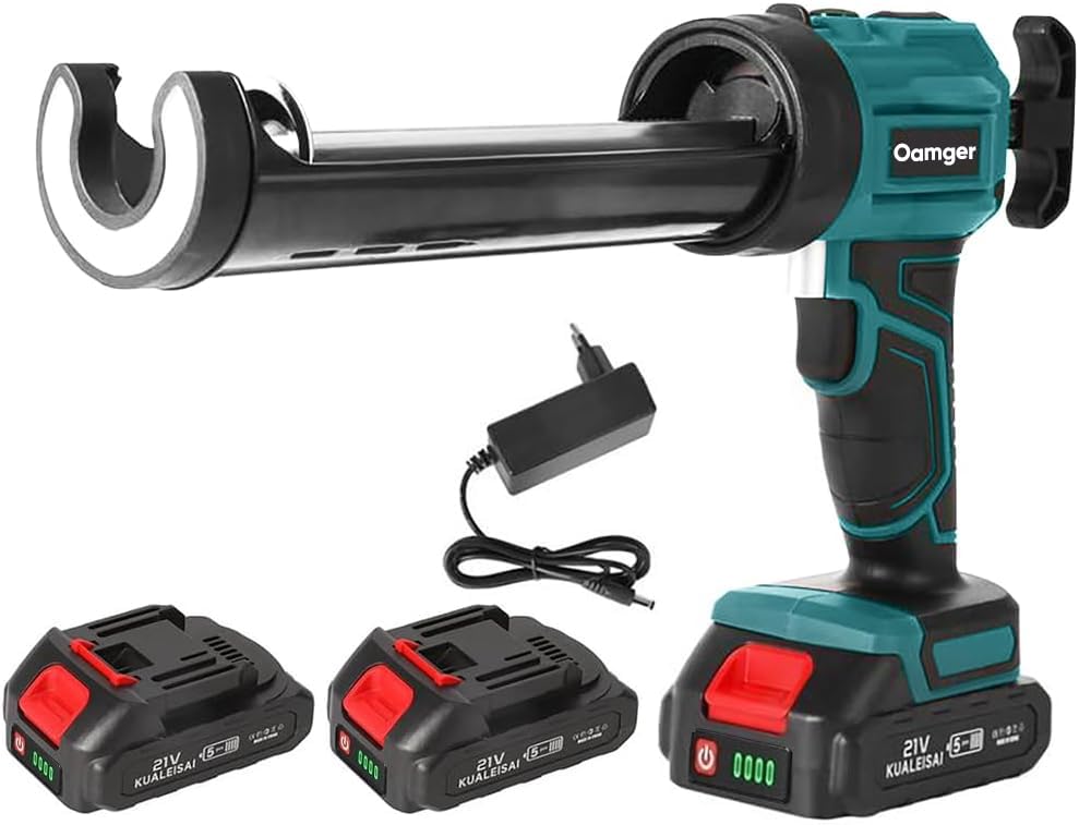 Kartuschenpresse Akku für Makita 18V, Elektrische Akku Silikonpistole 2000mAh, Elektrische Kartuschenpresse mit 4 Geschwindigkeiten und LED, Silikonpistole für 10 oz/300 ml-Kartuschen