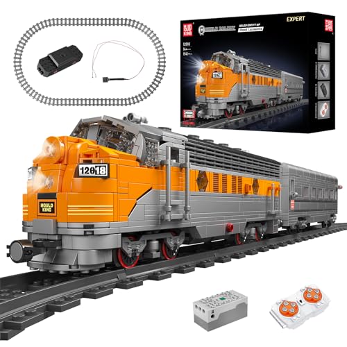 Mould King 12018 Technik USA EMD F7 WP Elektr Steam Locomotive, 1541 Teile Ferngesteuert Personenzug Baustein Modell, Eisenbahnen Zug Series Klemmblock Bauvorrichtung