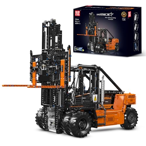 Mould King 17044 Technik Schwerer Gabelstapler Bausteine Modell, 4579 Teile 1:6 Ferngesteuert Gabelstapler Klemmbausteine Bausatz mit Motor, 14 Jahre und älter