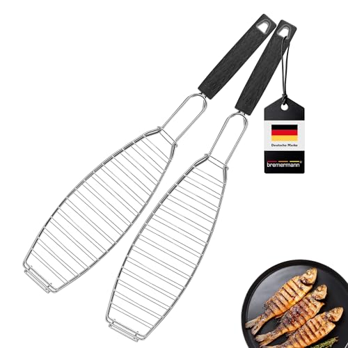 bremermann Fisch-Grillhalter, Fischhalter, Fischgriller, Fischbräter 2er-Set