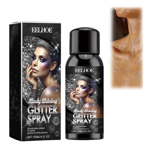 SNONESIY Glitzer Haarspray 120ml - Glitzerspray für Haare, Körper & Kleidung - Geeignet für Cosplay, Kostümpartys & Musikfestivalpartys