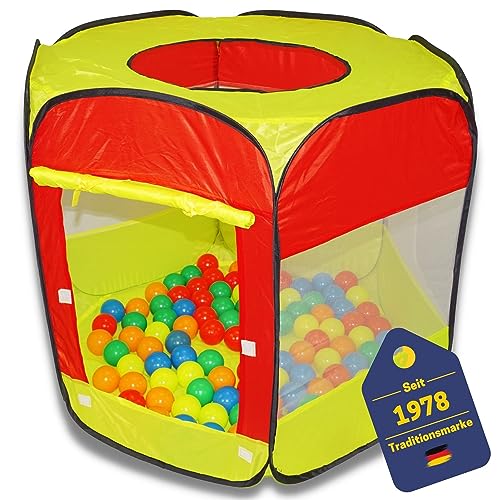 Best Sporting PopUp Bällebad Kinder & Baby mit 100 Bällen I 90 x 90 x 70 cm Bällebad mit Bällen I Indoor & Outdoor Spielzeug I Spielzelt Kinder aus 100% Nylon I inkl. Tragetasche