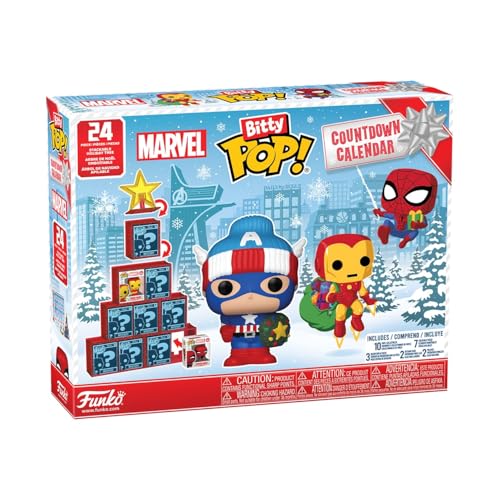 Funko Bitty Pop! Countdown Calendar: Marvel Comics- Adventskalender - 24 Tage der Überraschung - Vinyl-Minifigur Zum Sammelns - Mystery Box - Geschenkidee - Feiertage zu Weihnachten