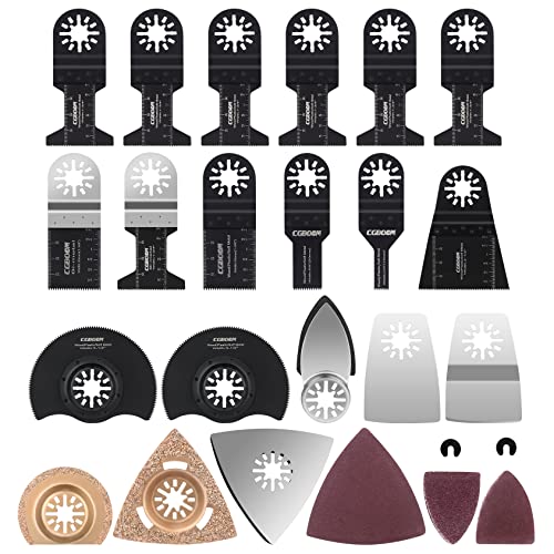 Sägeblätter Kit, CGBOOM 105 tlg aus Kohlenstoffstahl und Edelstahl Oszillierendes Zubehör Set Multifunktionswerkzeug für Fein Multimaster, Dremel, Bosch, Makita DTM51, Einhell