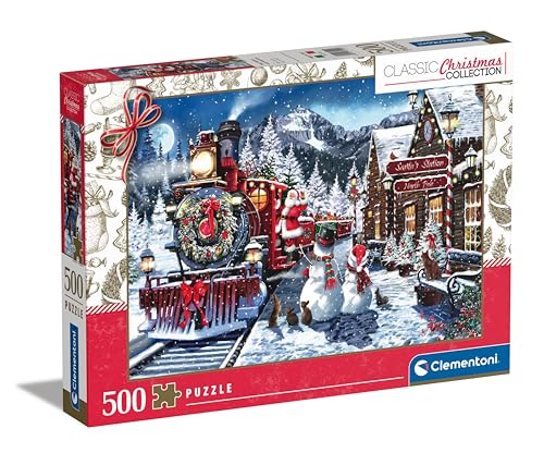Clementoni Christmas Village Puzzle 500 Teile - Puzzle 500 Teile Kinder & Erwachsene in 70 x 50 cm - Puzzle Weihnachten von Clementoni 81502