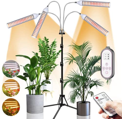 CXhome 280 Led Licht für Pflanzen mit Ständer, Pflanzen Lampen Led mit Timer, Pflanzenlampe Led Vollspektrum für Zimmerpflanzen, Pflanzenlicht mit 4 Modi, 9 Helligkeitsstufen, 4/8/12H Timer