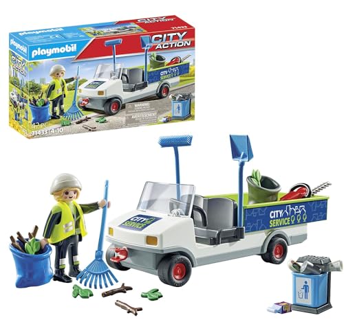 PLAYMOBIL City Action 71433 Stadtreinigung mit E-Fahrzeug, Ladefläche für Müll, Müllwagen, Spielzeug für Kinder ab 4 Jahren