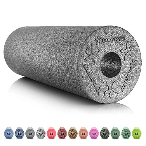 BODYMATE Faszienrolle Standard Mittel-Hart mit Gratis E-Book - Carbon-Grey 45x15cm