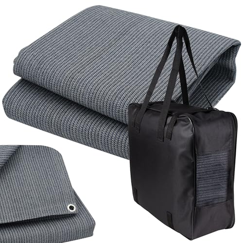 Vorzeltteppich + Heringe + Tasche - 250x350 GRAU-BLAU - Zeltteppich Zeltunterlage Outdoor Camping Vorzelt Campingteppich Vorzeltboden