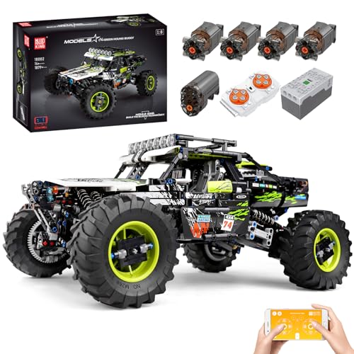 Mould King 18002 Technik Geländewagen Modell Baukasten Klettern, 2.4G Fernsteuerung und App Dual Control SUV Auto, 4x4 Technik Serie Extreme Geländewagen Klemmbausteine Set (1890 PCS)