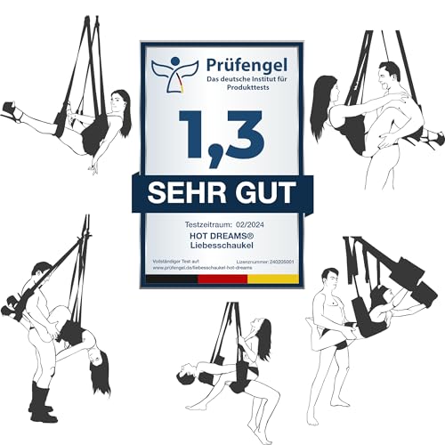 HOT DREAMS® Liebesschaukel 2-in-1 für Tür & Decke – Deluxe Sexschaukel für Paare bis 200 kg | Gepolstert, verstellbar, bequem | Türschaukel Sex | Erotik Schaukel für Erwachsene (ohne Halterung)