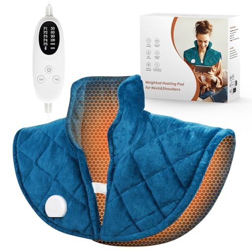 1170G Gewichtetes Heizkissen für Nacken & Schultern – 5 Wärmeeinstellungen, 4 Timer, Abschaltautomatik – Perfekt zur Schmerzlinderung & als Geschenk für Frauen, Männer, Mama & Pap