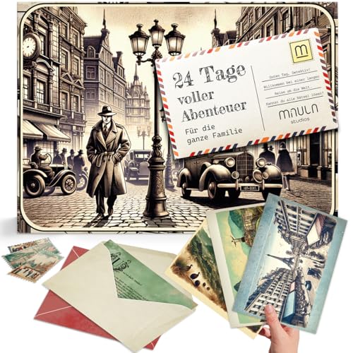 Rätsel Adventskalender 2024 - Detektiv Spiel Adventskalender - 24 Spannende Rätsel - Krimi Adventskalender mit 24 Umschlägen - Escape Adventskalender Spanndender Adventskalender AC004