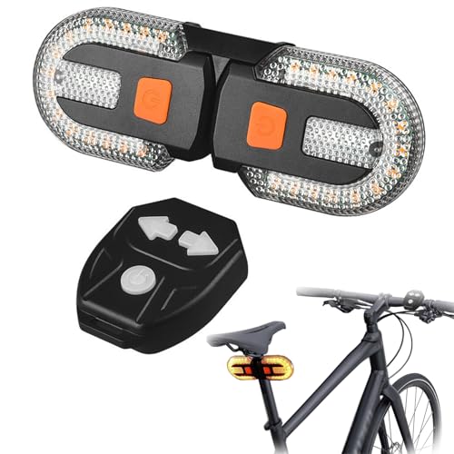 Fahrrad Blinker,Zwei-Lampen-Split Fahrrad Blinker Rücklicht 5 Modi USB Wiederaufladbare,Fahrradalarm mit Fernbedienung,für Die Nacht Riding Safety für Motorrad Moped Scooter Zubehör