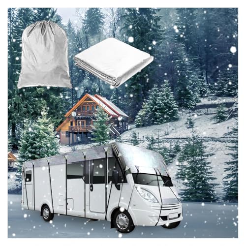 LFLIFENG Abdeckplane Wohnwagen 210D Oxford-Gewebe Wohnwagen Abdeckung Zusammenklappbar, Leicht Zu Reinigen Wohnwagenplane Geeignet Für Jede Jahreszeit Und Jedes Klima,Grey-5m×3m