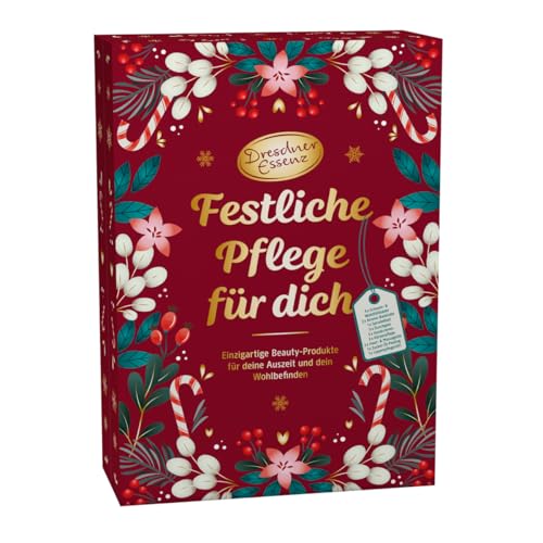 Dresdner Essenz Adventskalender - 24 Türchen mit Schaumbädern, Badesalzen, Handcremes und weiteren Badezusatz und Kosmetikprodukten