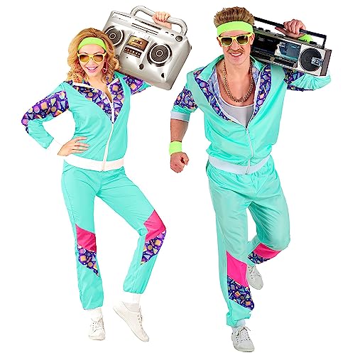 W WIDMANN MILANO Party Fashion - Kostüm Trainingsanzug, 80er Jahre Outfit, Jogginganzug, Bad Taste Outfit, Faschingskostüme