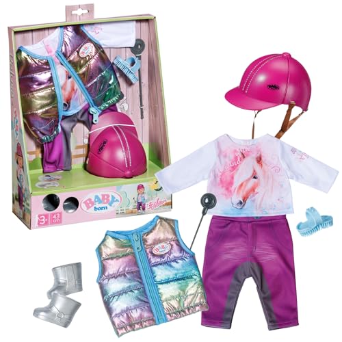 BABY born Deluxe Reiter-Outfit mit Hose, Stiefeln und Helm für 43 cm Puppen, 836194 Zapf Creation