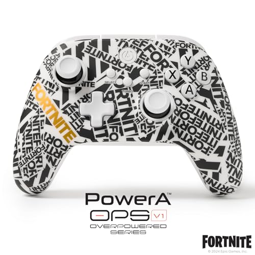 PowerA OPS v1 Wireless Controller for Cloud Gaming - Fortnite Edition, gamepad, wired video game controller, gaming controller, works with Windows 10/11