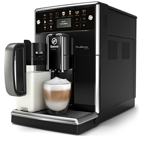 Saeco PicoBaristo Deluxe SM5570/10 Kaffeevollautomat, 12 Kaffeespezialitäten (integriertes Milchsystem, LED Display) Schwarz