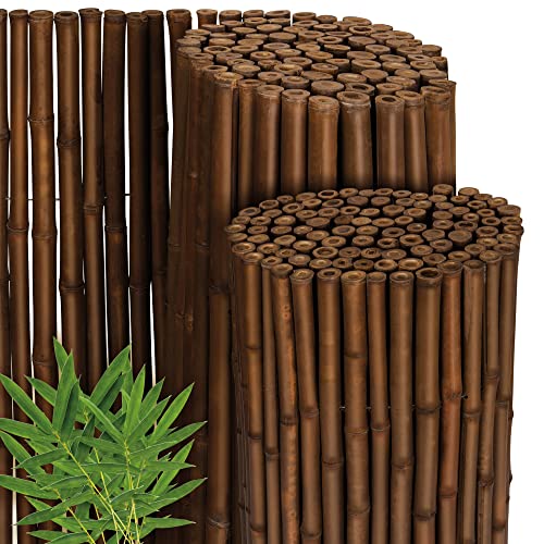 Sol Royal Premium Bambus Sichtschutz Zaun 160x250cm B23 Dunkelbraun – hochwertig gehärtete Bambusrohre Ø 2-3cm, witterungsbeständiger Bambuszaun Indoor & Outdoor, Balkon Sichtschutz