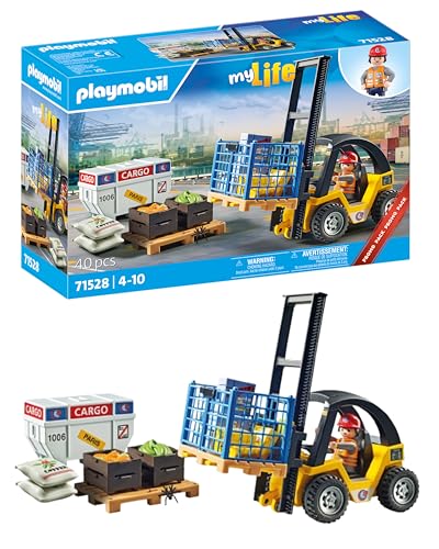 PLAYMOBIL | MyLife | Promo Pack | Gabelstapler mit Fracht | Spielzeug für Kinder ab 4 Jahren | 71528