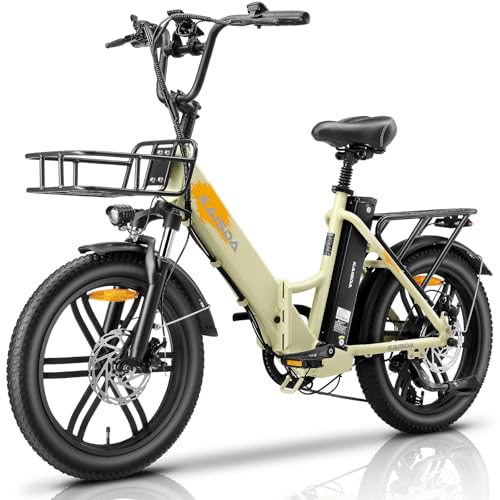 KAISDA E-Bike Klappbar 20 Zoll Fatbike – 36V20.8Ah Doppelakku, bis 45-90KM Reichweite & 150KG Belastungebike 20 Zoll Fat Tire für Schnee, Stadt, Strand – 33KG Leicht & IPX-Wasserdicht