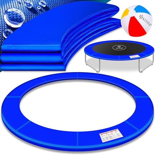 KESSER® - Trampolin Randabdeckung Ø 305 cm, 30cm breit 100% UV-beständig reißfest Federabdeckung inkl. Beachball Blau