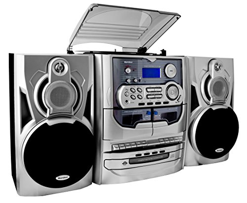 Karcher KA 5300 Kompaktanlage mit CD-Player, Schallplattenspieler, Kassettendeck und Radio, inkl. Fernbedienung