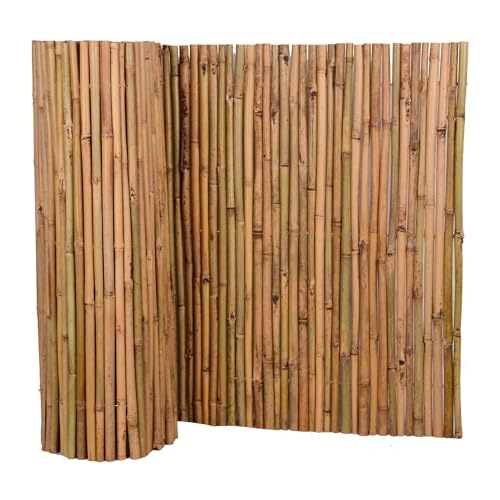 UNUS Sichtschutz aus Bambus 80x300cm, Bambusmatte Sichtschutzmatte Windschutz Zaun für Garten Balkon Terrasse