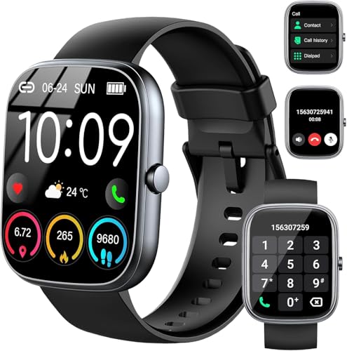 Smartwatch Herren Damen, 1.91' HD Fitnessuhr mit Telefonfunktion, 110+ Sportmodi Fitness Tracker, Smart Watch mit Schrittzähler Herzfrequenz Schlafmonitor, IP68 Wasserdicht Sportuhr für Android iOS