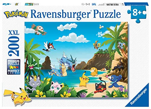 Ravensburger Kinderpuzzle - 12840 Schnapp sie dir alle - Pokémon-Puzzle für Kinder ab 8 Jahren, mit 200 Teilen im XXL-Format