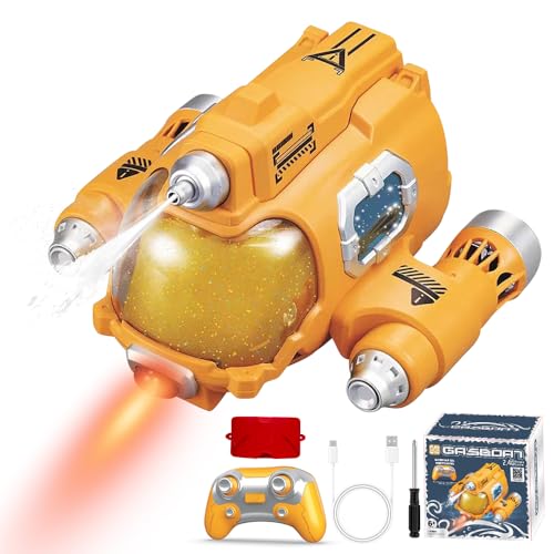 CLIUNT Ferngesteuertes Boot, 2,4-GHz RC Boot, Ferngesteuertes Motorboot mit Sprühwasser/Licht und 360° Rotation, Sommer Besprühtes Spielzeug für Kinder Wasser-Party Geschenk