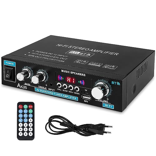 XRLUC Bluetooth Mini Verstärker mit Netzteil, 2.0 Kanal Klar und Realität Sound 600 Watt Home Audio Stereo Hi-Fi Musik für Passiver Lautsprecher PC TV Auto