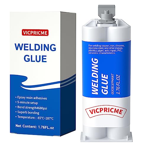 VICPRICME 1.76oz Metallkleber, Hochleistungs-Zweikomponenten-Flüssigkleber,Super-Reparatur Metall, Kunststoff, Aluminium, Edelstahl, Schweißen Automobil-Kunststoff-Reparatur (Metal glue 1pcs)