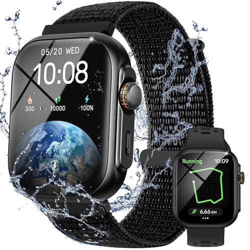 Parsonver Smartwatch für Damen Herren mit Telefonfunktion, Fitnessuhr mit GPS, 30M Schwimmend Wasserdicht, 1,85' Uhren mit 100+ Sportarten, Herzfrequenz, Schlafen, Smart Watch für Android & iOS