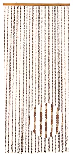 Kobolo Türvorhang Bamboo, 90x200cm, 45 Stränge, braun, Bambusvorhang als natürlicher Sicht- & Insektenschutz, dekorativer Perlenvorhang für den In- und geschützten Outdoorbereich