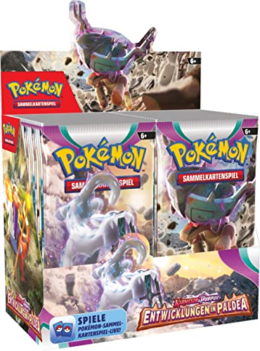 Pokémon-Sammelkartenspiel: Display-Box Karmesin & Purpur – Entwicklungen in Paldea (36 Boosterpacks)