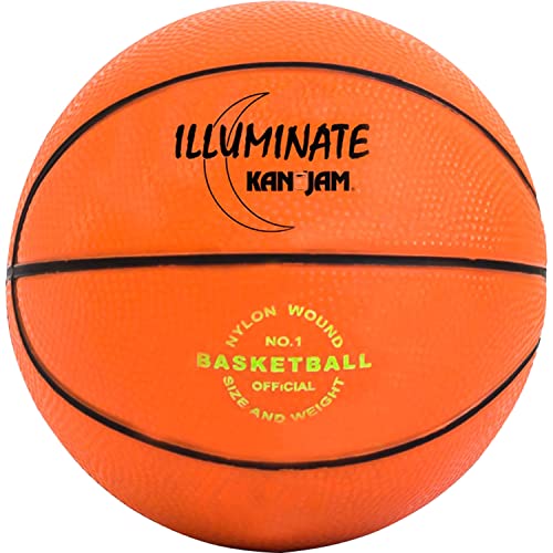KanJam Unisex Kji-Bb-1 Illuminate Ultra-Bright LED Light-up Glow Basketball, Orange, One Size
